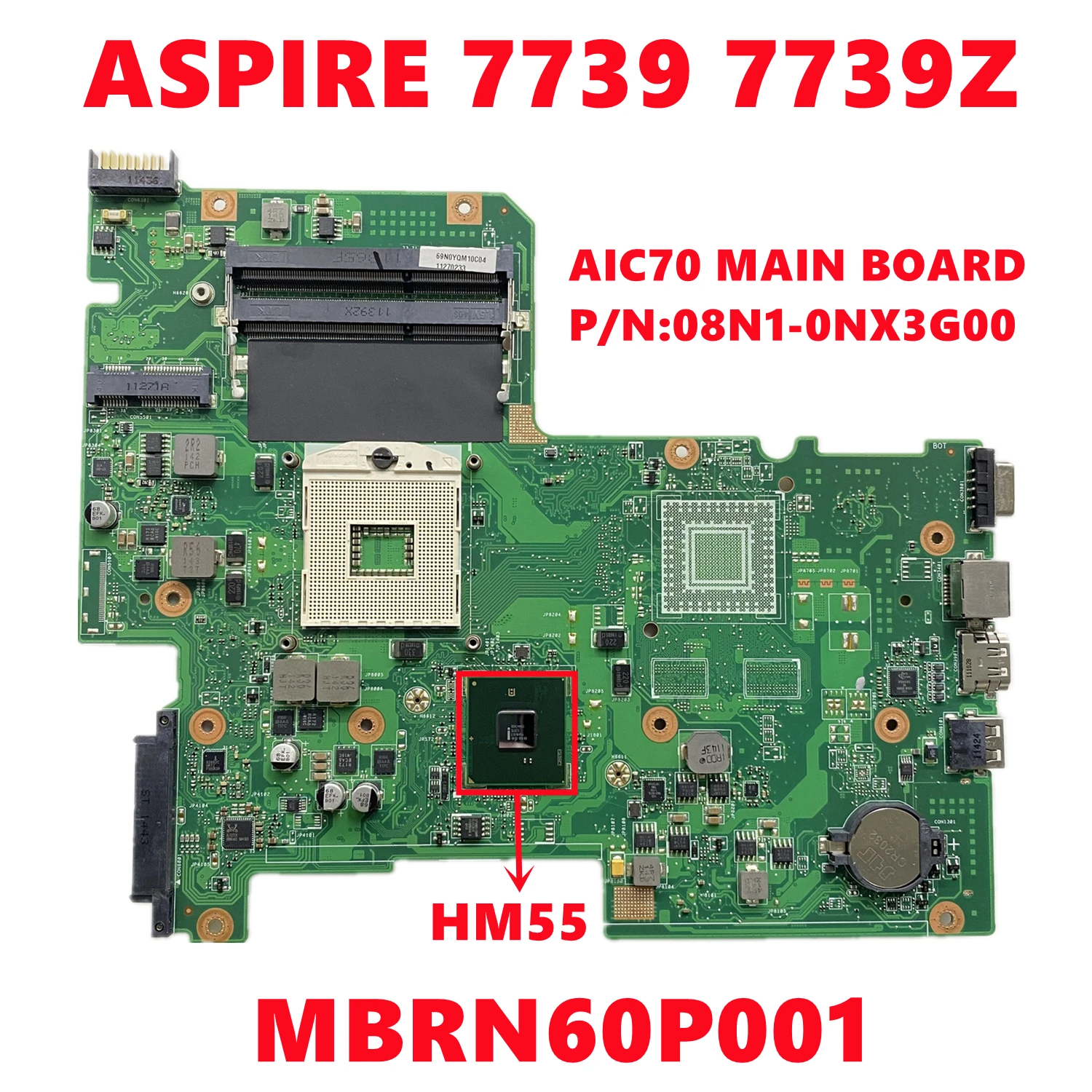 Материнская плата MBRN60P001 MB.RN60P.001 для ноутбука Acer ASPIRE 7739 7739Z материнская AIC70