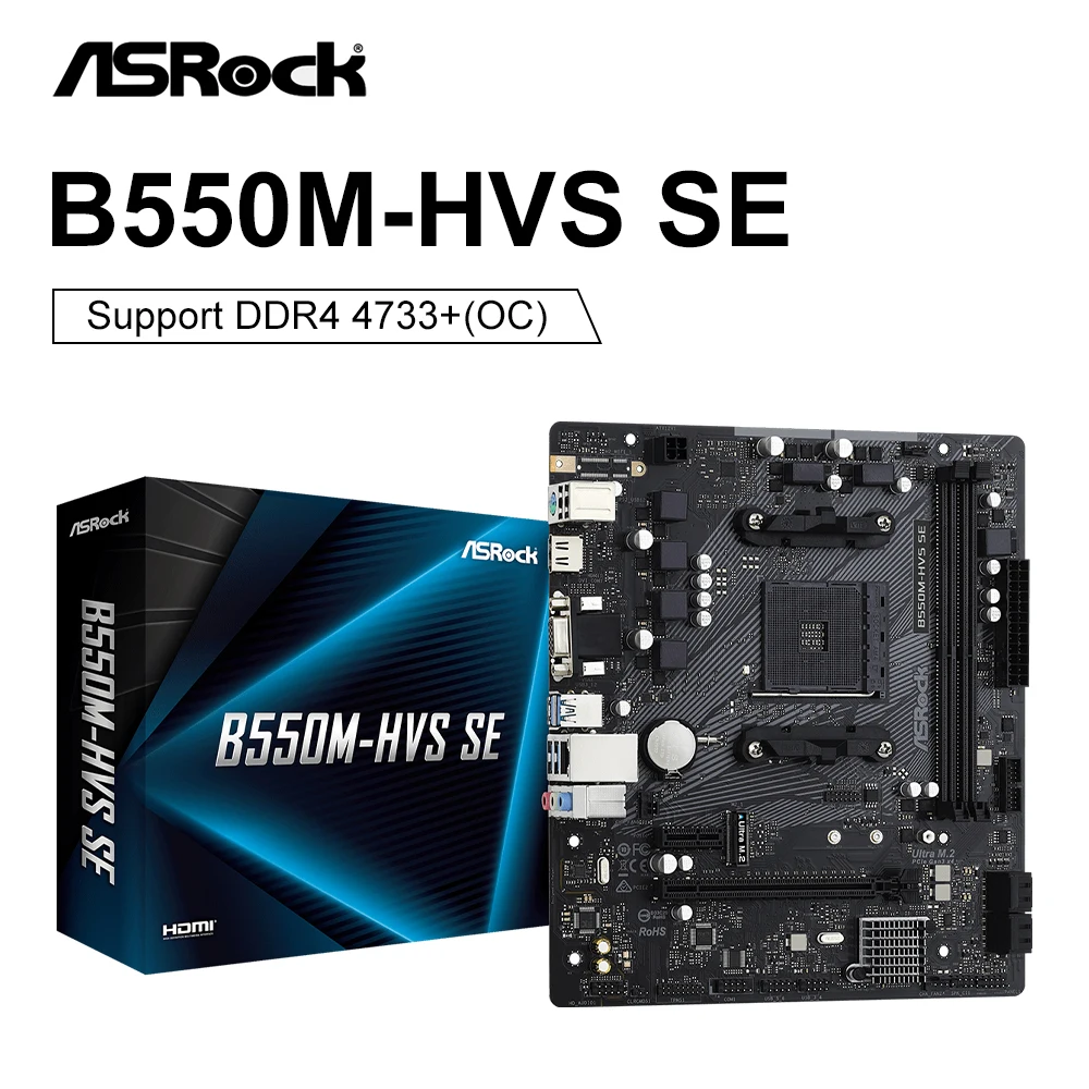 Материнские платы ASrock Φ SE двухканальные DDR4 AMD B550M AM4 для процессоров Ryzen 5 5500/5600/5600G PCI-E 4,0 16X SATA3.0
Материнские платы ASrock Φ SE двухканальные DDR4 AMD B550M AM4 для процессоров Ryzen 5 5500/5600/5600G PCI-E 4,0 16X SATA3.0