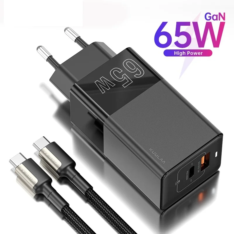KUULAA 65W GaN Charger Quick Charge 4.0 3.0 USB Type C QC PD USB Charger Portable Fast Charger For iPhone Xiaomi Laptop Tablet
KUULAA 65W GaN Charger Quick Charge 4.0 3.0 USB Type C QC PD USB Charger Portable Fast Charger For iPhone Xiaomi Laptop Tablet