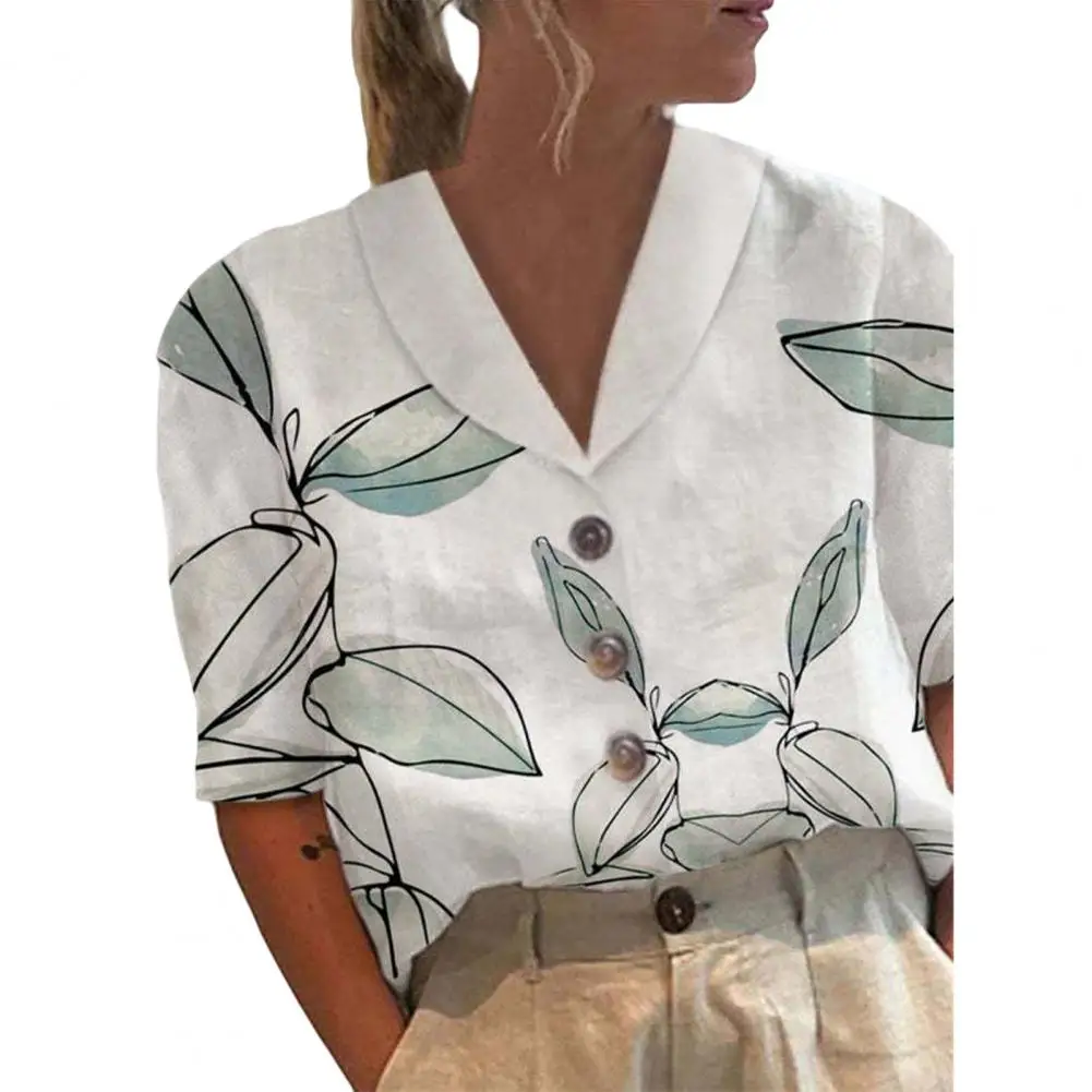 Blouses Women Shirt Printing V-neck Buttons Closure Loose Lightweight Stretchy Summer Casual Half Sleeve Top Women Clothing 2023
Blouses Women Shirt Printing V-neck Buttons Closure Loose Lightweight Stretchy Summer Casual Half Sleeve Top Women Clothing 2023