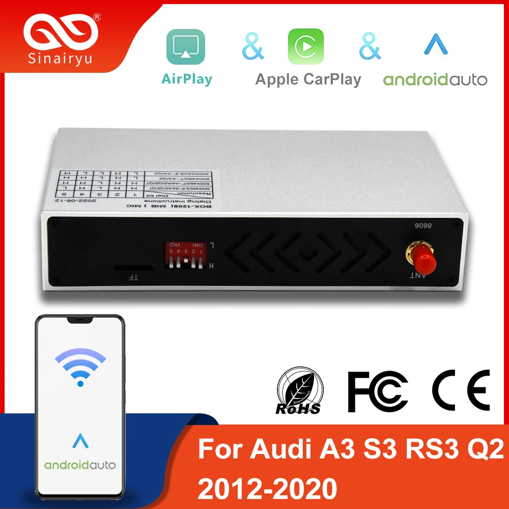Sinairyu Wireless CarPlay Module For Audi A3 8V MMI B9 2012-2020 Apple Carplay Android Auto Mirroring Aftermarket Accessories
Sinairyu Wireless CarPlay Module For Audi A3 8V MMI B9 2012-2020 Apple Carplay Android Auto Mirroring Aftermarket Accessories
