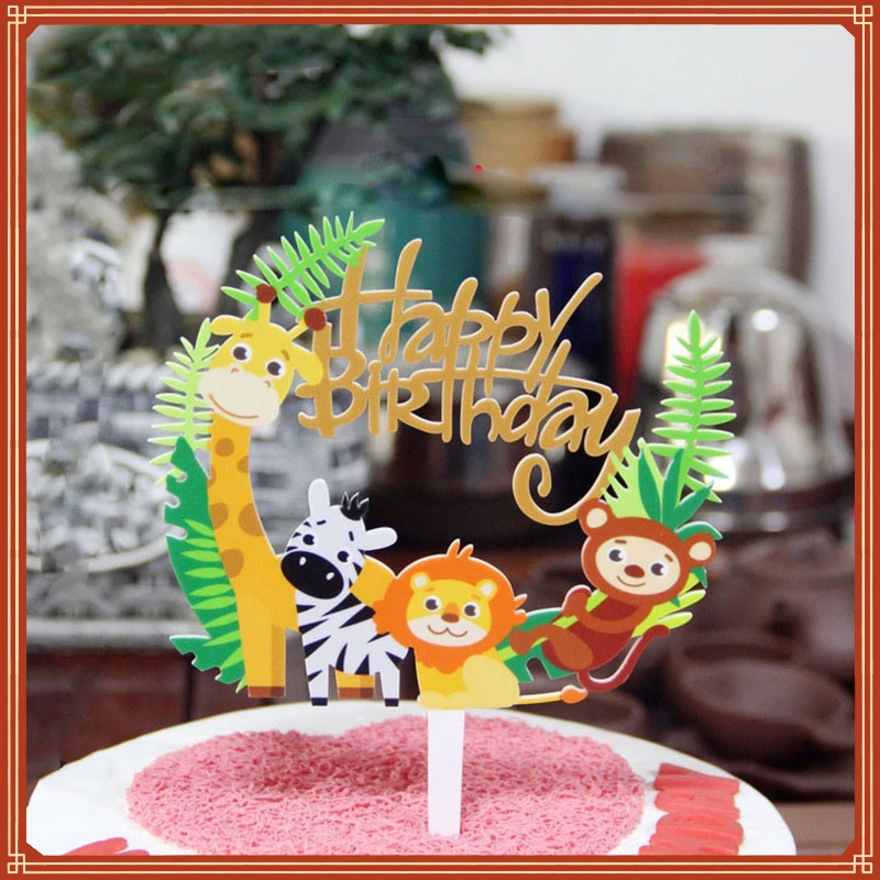 Jungle Party Cake Topper Kids Happy Birthday Animal Cake Flag Boy Birthday Party Decoration Children Forest Party Supplies
Jungle Party Cake Topper Kids Happy Birthday Animal Cake Flag Boy Birthday Party Decoration Children Forest Party Supplies