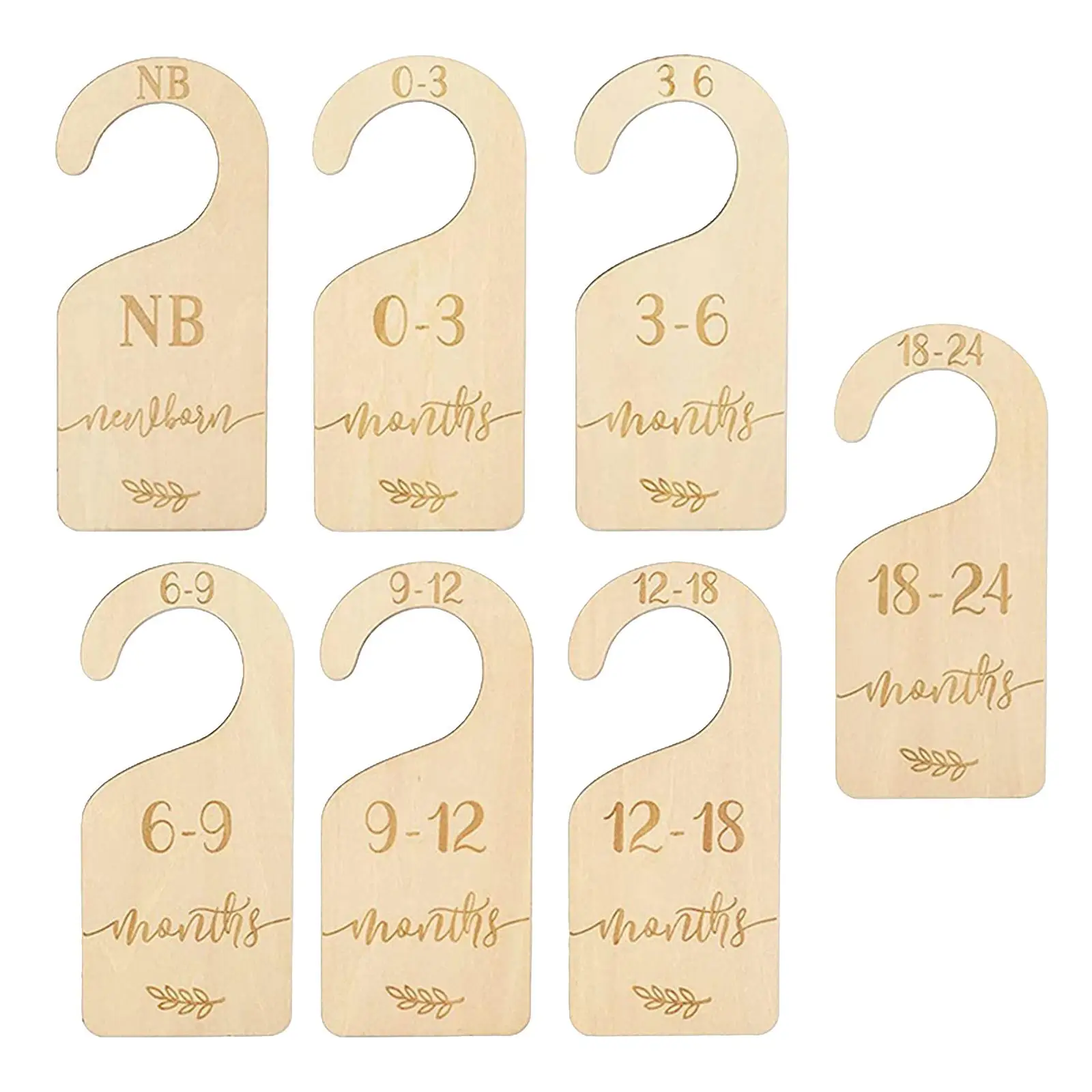 

7x Adorable Wooden Closet Divider Organizer Newborn Closet Dividers for Baby Newborn Photography Props Boys Girls Shower Gifts