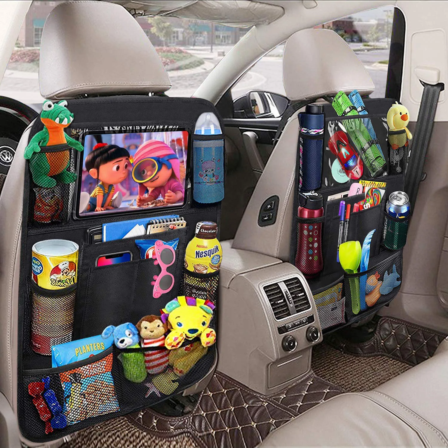 Universal Car Backseat Organizer Multi-Pocket Storage Bag Tablet Holder Kick Mats Car Seat Back Protectors for Kids Toddlers
Universal Car Backseat Organizer Multi-Pocket Storage Bag Tablet Holder Kick Mats Car Seat Back Protectors for Kids Toddlers