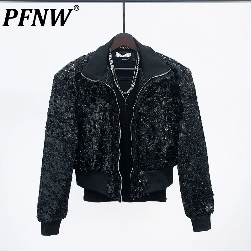 PFNW Autumn Winter Men's Tide Chic Coats Korean High Street Zipper Sequins Chic Turtleneck Design Silm Short Jackets 28A0309
PFNW Autumn Winter Men's Tide Chic Coats Korean High Street Zipper Sequins Chic Turtleneck Design Silm Short Jackets 28A0309