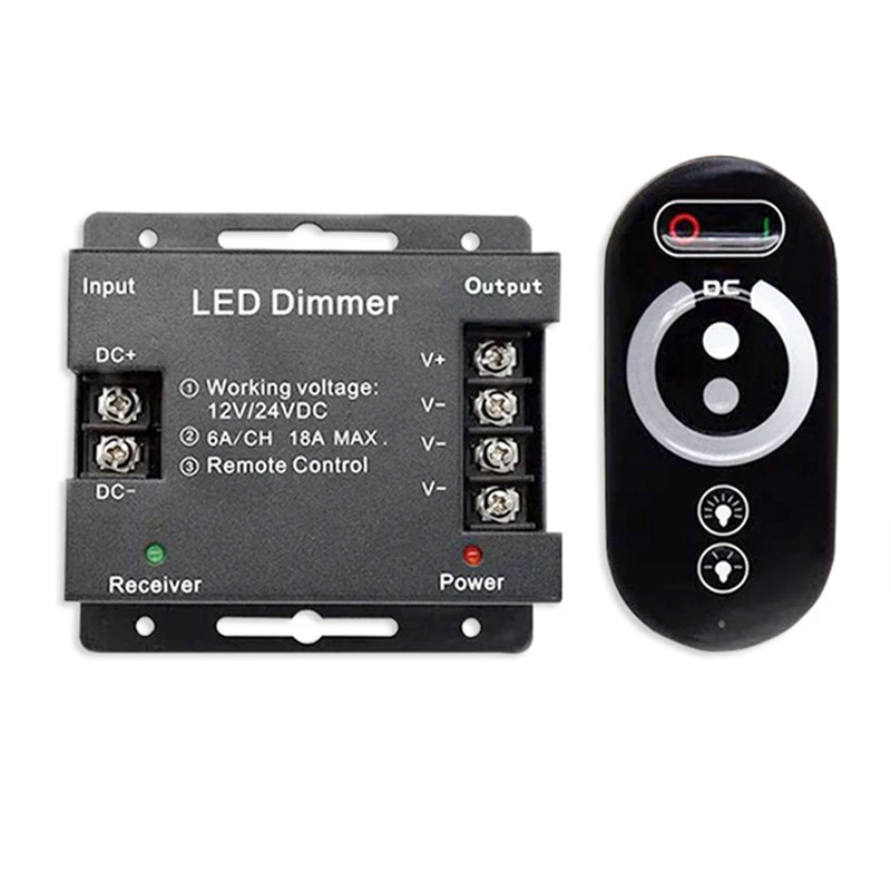 18A LED Monochrome Controller Dimmer 12V 24V With RF Wireless Touch Remote Control For Single Color Light Bar
18A LED Monochrome Controller Dimmer 12V 24V With RF Wireless Touch Remote Control For Single Color Light Bar