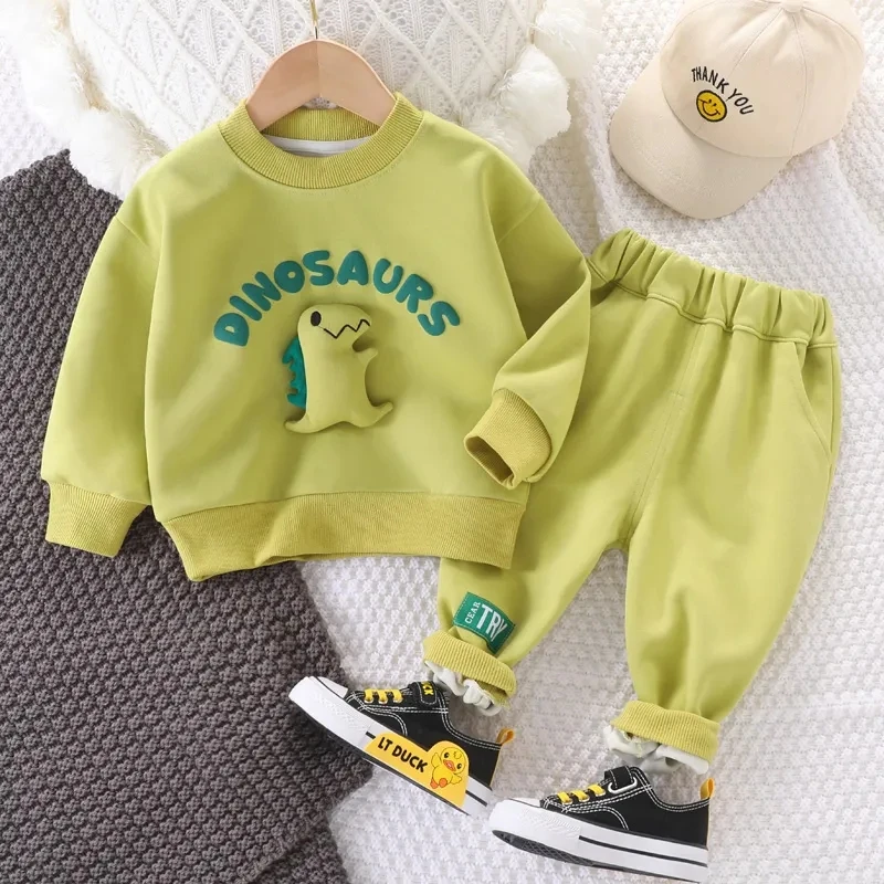 Костюм для маленьких мальчиков, осень-зима 2023, детская одежда с фруктами и зеленым динозавром, комплекты, корейский повседневный пуловер, свитер + штаны, комплект из 2 предметов
Костюм для маленьких мальчиков, осень-зима 2023, детская одежда с фруктами и зеленым динозавром, комплекты, корейский повседневный пуловер, свитер + штаны, комплект из 2 предметов