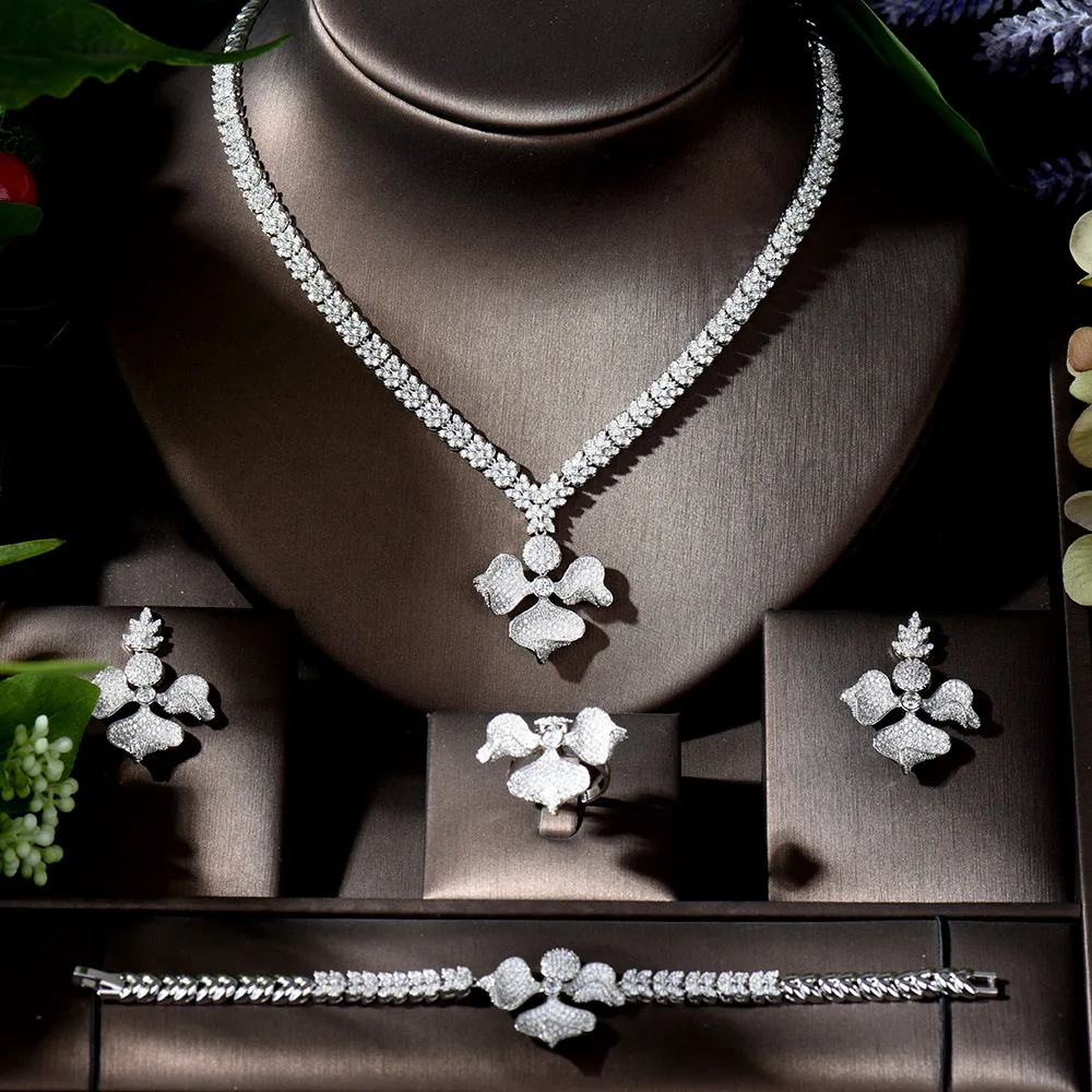 Fashion Ensemble Flower Wedding Jewelry Sets for Women Sparkling AAA Zircon Fashion Bridesmaid Jewelry Set Bijoux Femme N-1338
Fashion Ensemble Flower Wedding Jewelry Sets for Women Sparkling AAA Zircon Fashion Bridesmaid Jewelry Set Bijoux Femme N-1338