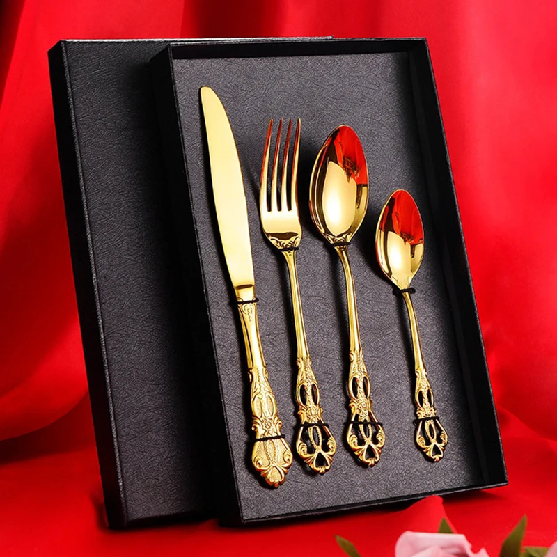 4pcs 304 Stainless Steel Knife, Fork and Spoon Set European High-end Luxury Tableware Western Food Knife, Fork and Spoon Set
4pcs 304 Stainless Steel Knife, Fork and Spoon Set European High-end Luxury Tableware Western Food Knife, Fork and Spoon Set