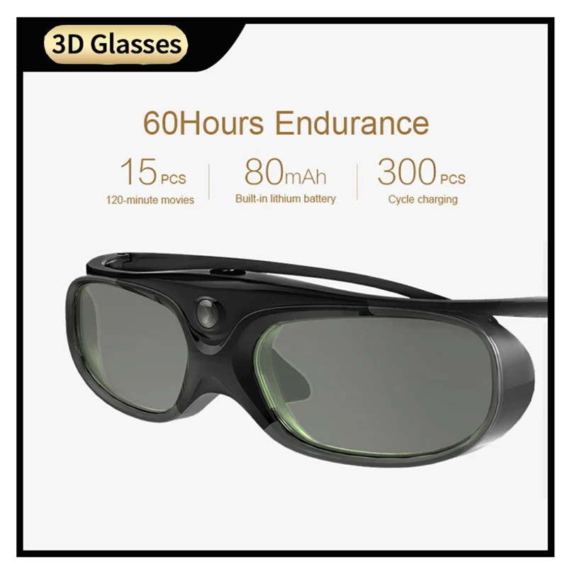 

Shutter 3D Glasses Dlp-link LCD Rechargeable Virtual Reality LCD Glass Compatible For XGIMI H2 Horizon Halo Aura Projectors