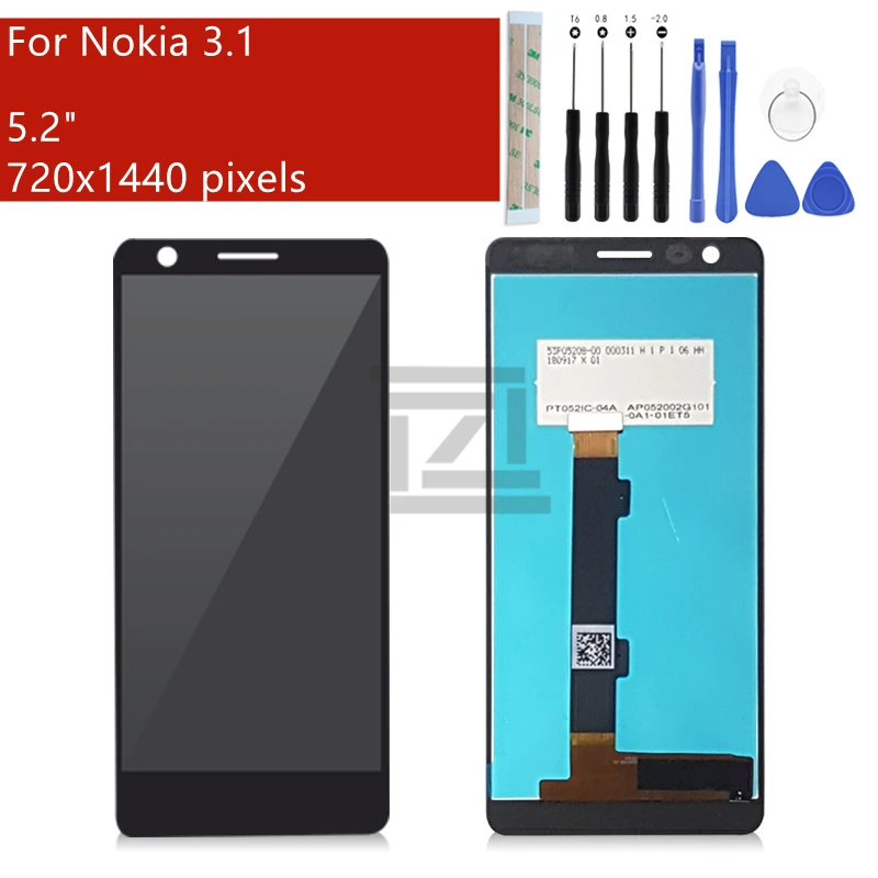 For Nokia 3.1 LCD Display Touch Screen Digitizer Assembly TA-1049 TA-1057 TA-1063 Display With Frame Replacement Repair parts
For Nokia 3.1 LCD Display Touch Screen Digitizer Assembly TA-1049 TA-1057 TA-1063 Display With Frame Replacement Repair parts