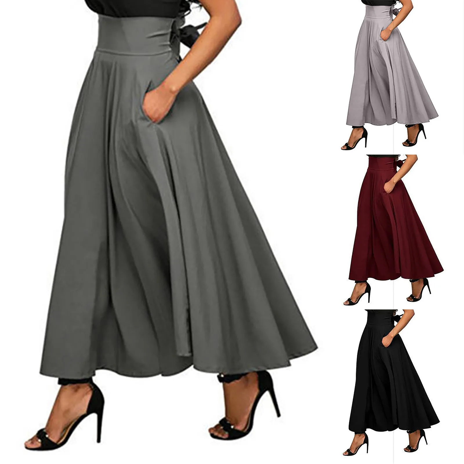 Women Solid Color Hem Swing Lace Up High Waist Skirt Elegant High Waist Irregular Loose Pure Color Autumn Female Pant Skirt
Women Solid Color Hem Swing Lace Up High Waist Skirt Elegant High Waist Irregular Loose Pure Color Autumn Female Pant Skirt