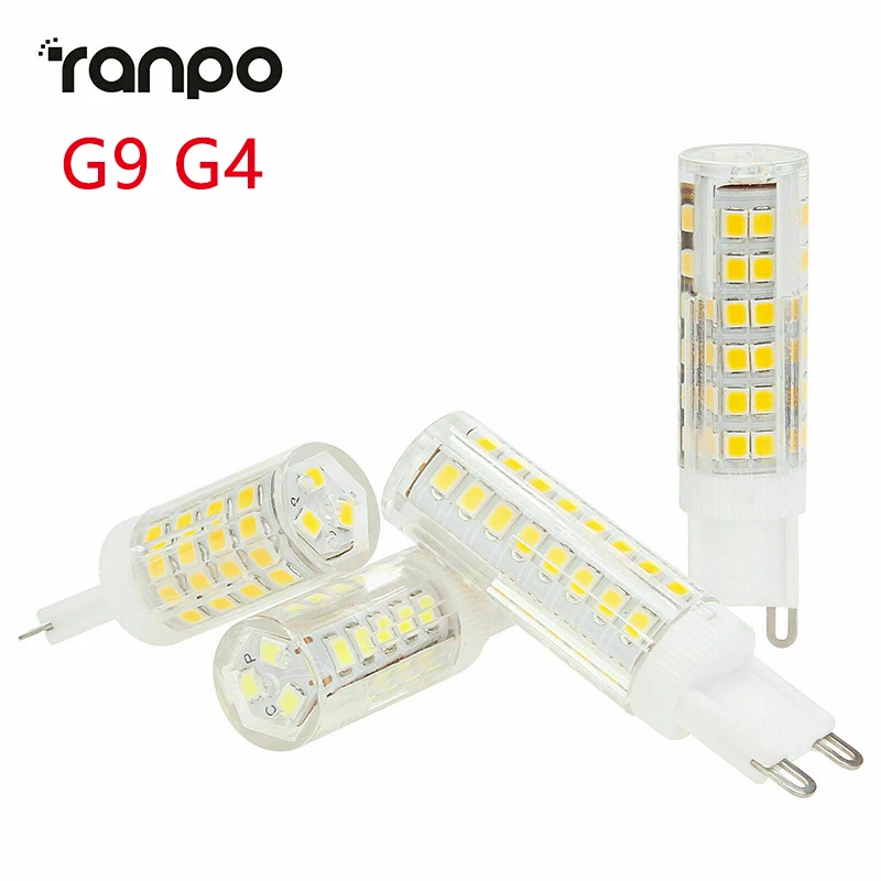 

G4 G9 LED Bulb 220V 6W 9W 12W Corn Bulb 360 Beam Angle Chandelier Ceramic Light Bi-Pin Base for Wall Pendant Ceiling Lamps