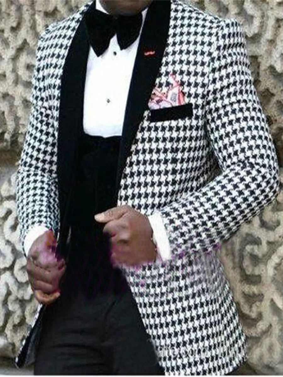 Customize Groom Tuxedos Houndstooth Men's Suit Jacket Blazers Halloween Costume Elegant For Luxury Man Suit's For Wedding 144
Customize Groom Tuxedos Houndstooth Men's Suit Jacket Blazers Halloween Costume Elegant For Luxury Man Suit's For Wedding 144