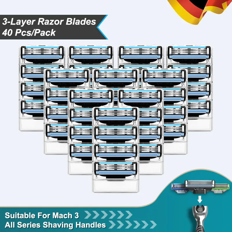 Безопасные бритвенные лезвия для Gillette Mach3 Turbo мужские прямые ручные головки