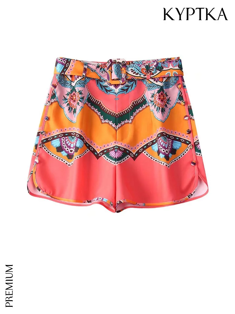 KYPTKA Women Fashion Side Buttons With Belt Printed Shorts Vintage High Waist Zipper Fly Female Trousers Mujer
KYPTKA Women Fashion Side Buttons With Belt Printed Shorts Vintage High Waist Zipper Fly Female Trousers Mujer