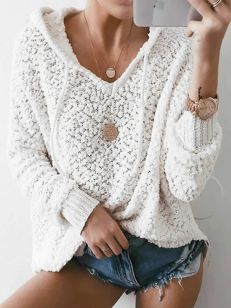 Women Winter Fashion Korean Style White Pullover Sweaters 2021 Knitwear Jumpers Solid Hooded Casual Stylish Knitted Sweater Lady
Women Winter Fashion Korean Style White Pullover Sweaters 2021 Knitwear Jumpers Solid Hooded Casual Stylish Knitted Sweater Lady