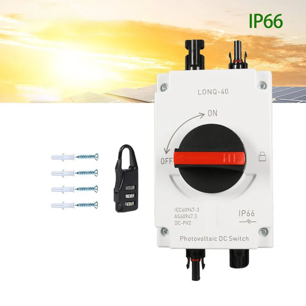 Waterproof IP66 Solar DC 1500V 40A Photovoltaic Isolator Disconnector IEC 60947-3 Standard Switch Series For Electrical
Waterproof IP66 Solar DC 1500V 40A Photovoltaic Isolator Disconnector IEC 60947-3 Standard Switch Series For Electrical
