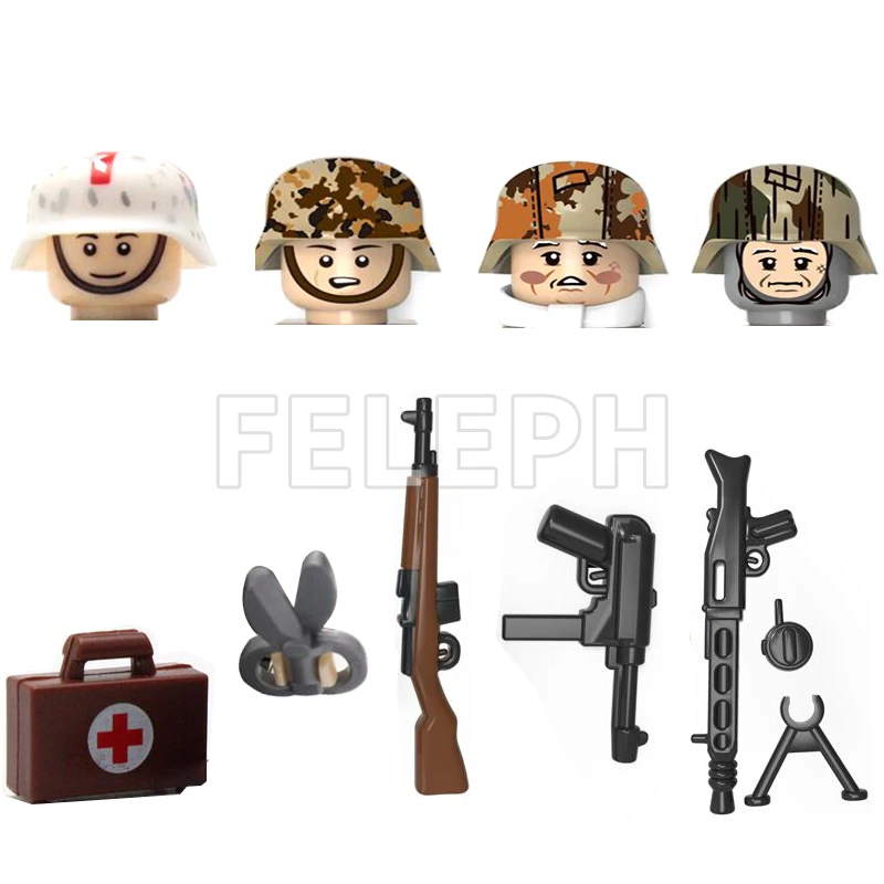 Single Military Camouflage Figure Head Body Hand Legs Building Blocks with Weapon Box Bricks Accessories DIY Toys Children
Single Military Camouflage Figure Head Body Hand Legs Building Blocks with Weapon Box Bricks Accessories DIY Toys Children