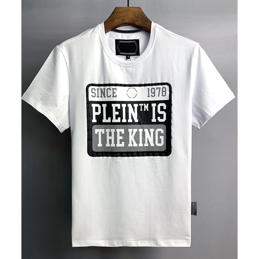 22 new short sleeve t-shirt men's cotton letter the king printed top fashion trend summer leisure Europe and America uomo plein
22 new short sleeve t-shirt men's cotton letter the king printed top fashion trend summer leisure Europe and America uomo plein