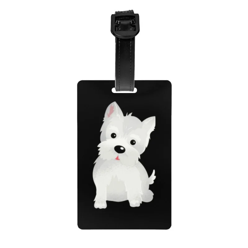 

Ярлык для багажа с милым щенком Westie для чемоданов West Highland White Terrier