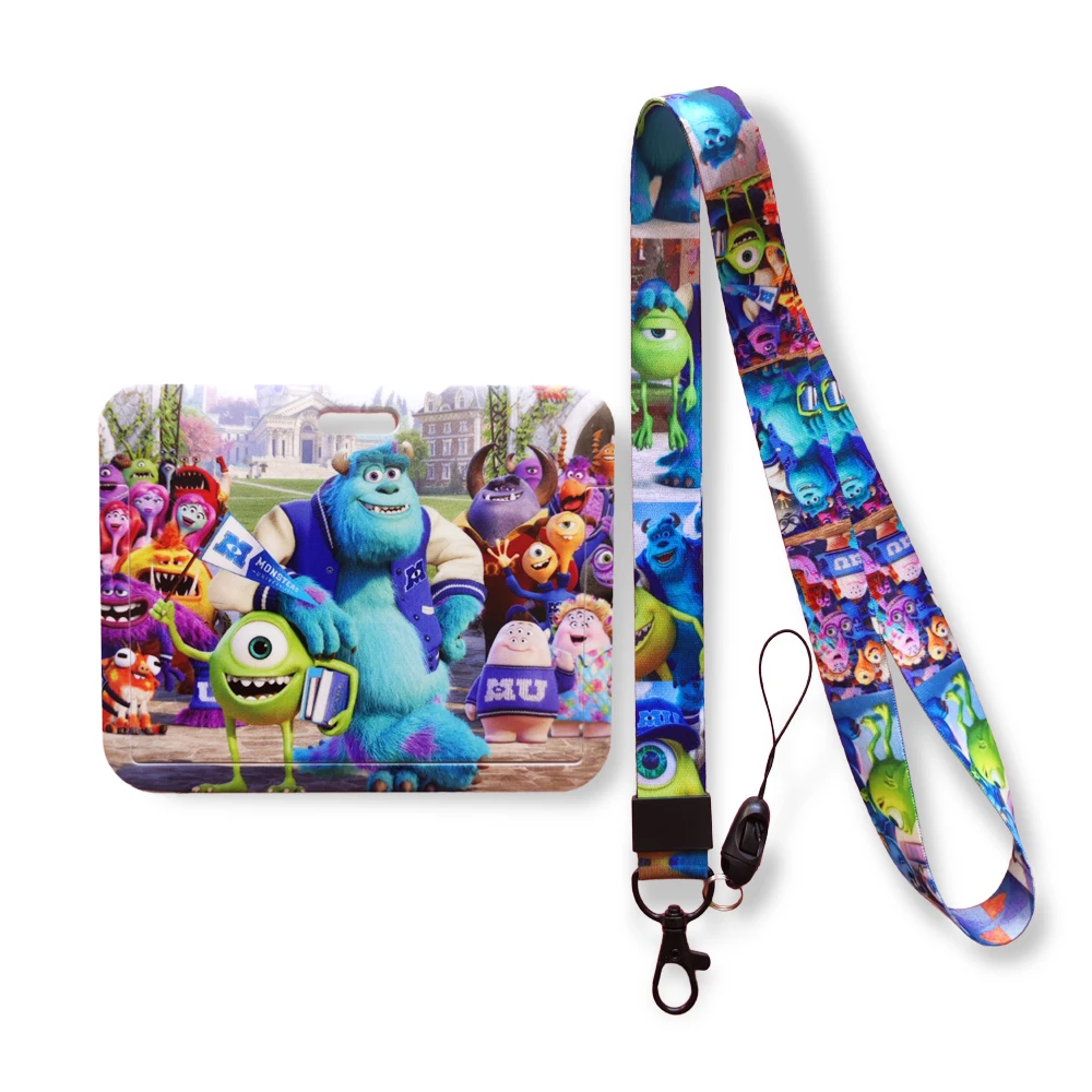 

Horizontal Disney Monsters Univer Credit Bank Card Holder Students Girl Boy Bus Card Case Lanyard Visit Door Identity Badge Card