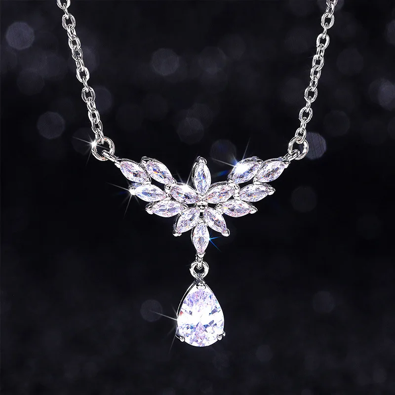 LEEKER Shining Luxury Silver Color Waterdrop Pendant Necklace For Women Cubic Zircon wedding accessories Female Jewelry 832 LK2
LEEKER Shining Luxury Silver Color Waterdrop Pendant Necklace For Women Cubic Zircon wedding accessories Female Jewelry 832 LK2