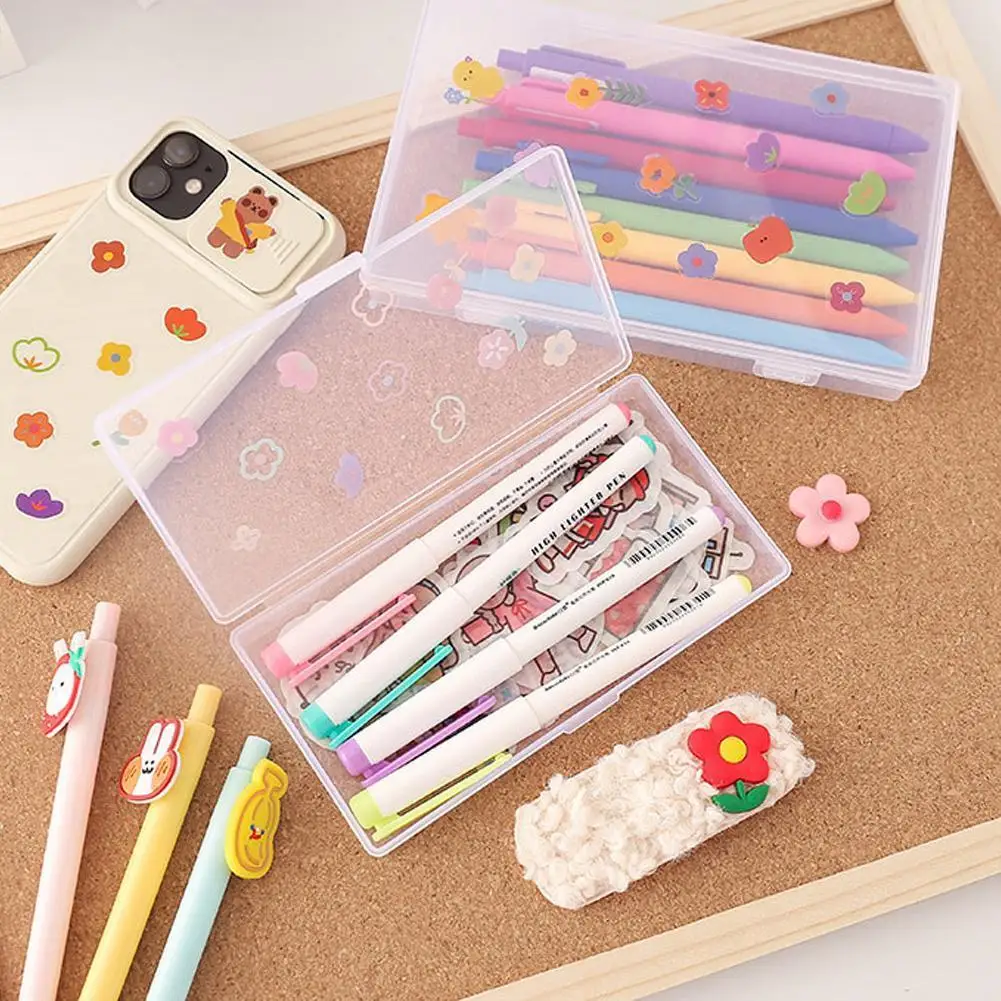 Transparent Desktop Stationery Organizer Clear Pencil Box Washi Tape Stickers Storage Case Table Desk Classification Box
Transparent Desktop Stationery Organizer Clear Pencil Box Washi Tape Stickers Storage Case Table Desk Classification Box