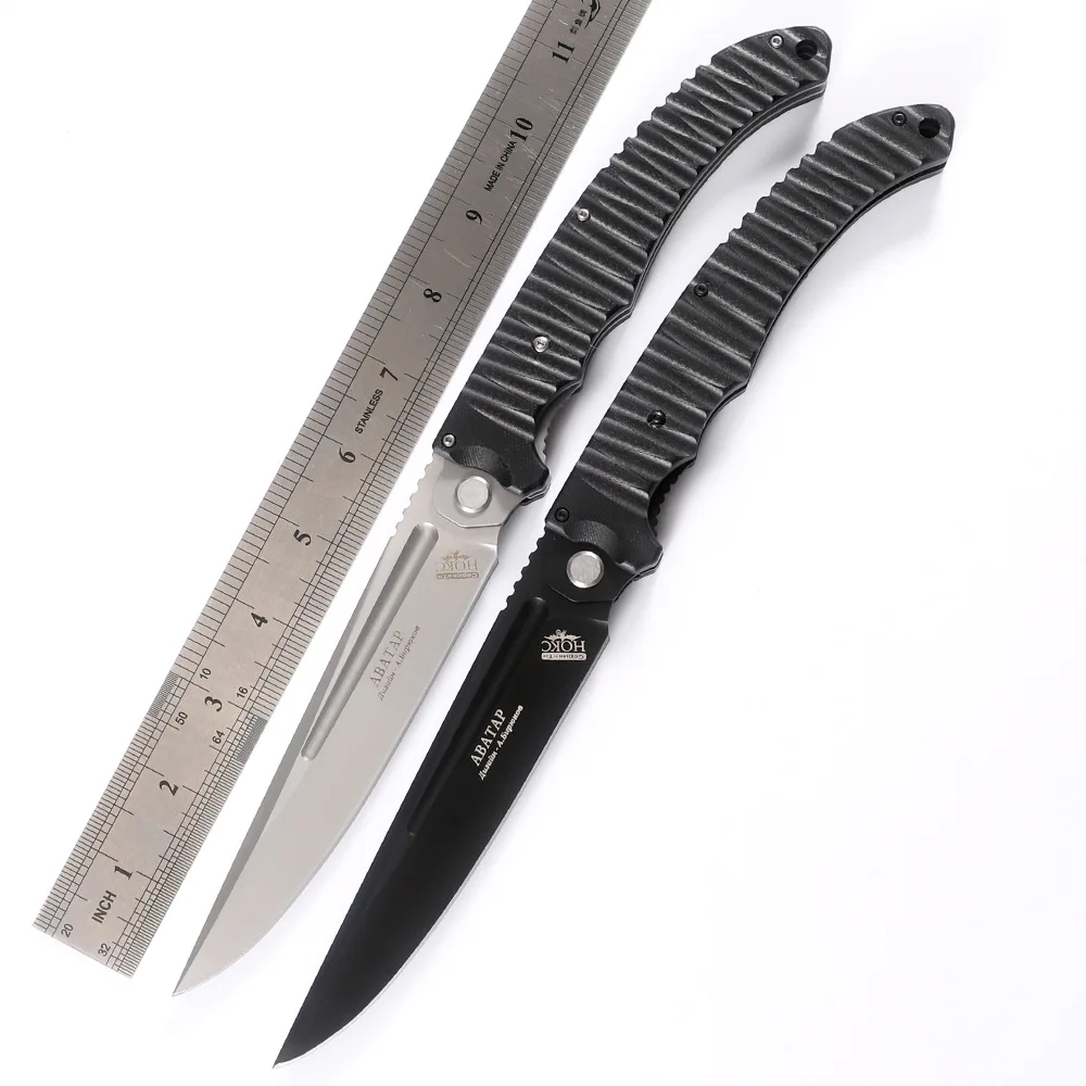 

High Hardness RUSSIA HOKC Folding Outdoor Camping Pocket Knife D2 Blade Survival Tactical Hunting Utility Knives Fruit EDC Tools