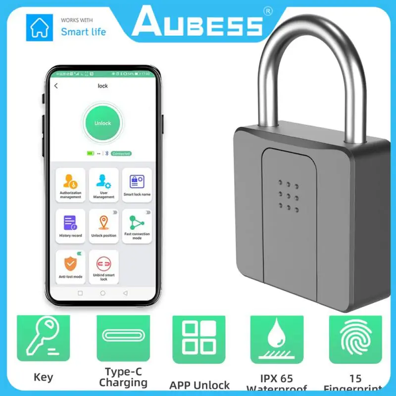 Smart Lock Outdoor Waterproof Fingerprint Padlock Courtyard Warehouse Large Lock Intelligent Remote Anti-theft Smart Lock
Smart Lock Outdoor Waterproof Fingerprint Padlock Courtyard Warehouse Large Lock Intelligent Remote Anti-theft Smart Lock