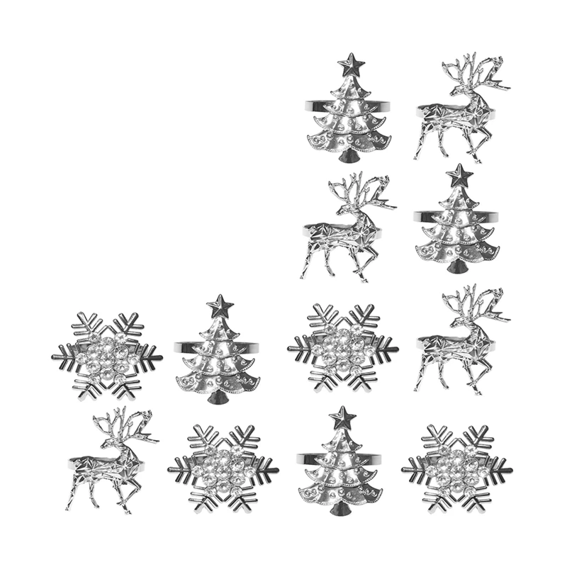 Christmas Napkin Holder, Elk Snowflake Xmas Tree Napkin Ring For Winter Holiday Dinner Setting And Christmas Decorations
Christmas Napkin Holder, Elk Snowflake Xmas Tree Napkin Ring For Winter Holiday Dinner Setting And Christmas Decorations