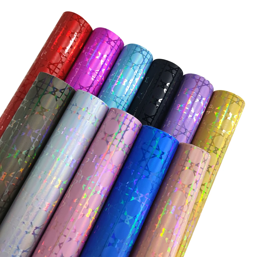 Octagon Pattern Metallic Embossed Holographic Mirror Laser Effect PU Faux Leather Fabric Sheet for Bag/Clothes/Bows/Crafts DIY
Octagon Pattern Metallic Embossed Holographic Mirror Laser Effect PU Faux Leather Fabric Sheet for Bag/Clothes/Bows/Crafts DIY