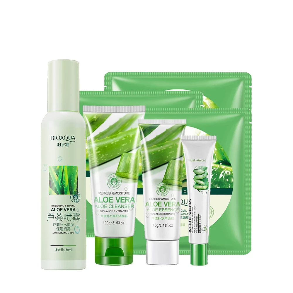 Aloe Vera Toner Moisturizing Mist Facial Mask Anti Wrinkle Eye Cream Repair Sun Gel Acne Treatment Serum Facial Skin Care Set
Aloe Vera Toner Moisturizing Mist Facial Mask Anti Wrinkle Eye Cream Repair Sun Gel Acne Treatment Serum Facial Skin Care Set