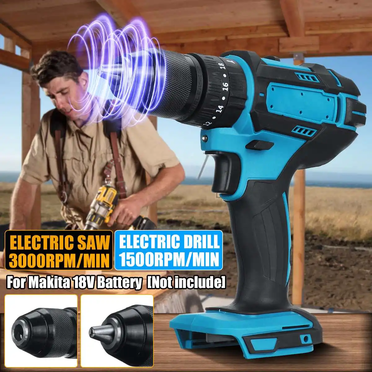 18V Electric Cordless Brushless Impact Drill Hammer Drill Screwdriver DIY Power Tool Rechargable For Makita Battery
18V Electric Cordless Brushless Impact Drill Hammer Drill Screwdriver DIY Power Tool Rechargable For Makita Battery