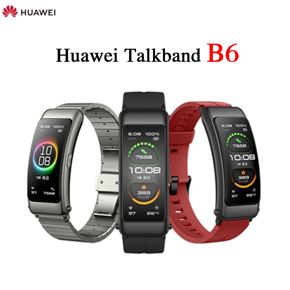Смарт-браслет Huawei TalkBand B6, спортивный фитнес-браслет с AMOLED экраном, съемная Bluetooth-гарнитура 
Смарт-браслет Huawei TalkBand B6, спортивный фитнес-браслет с AMOLED экраном, съемная Bluetooth-гарнитура
