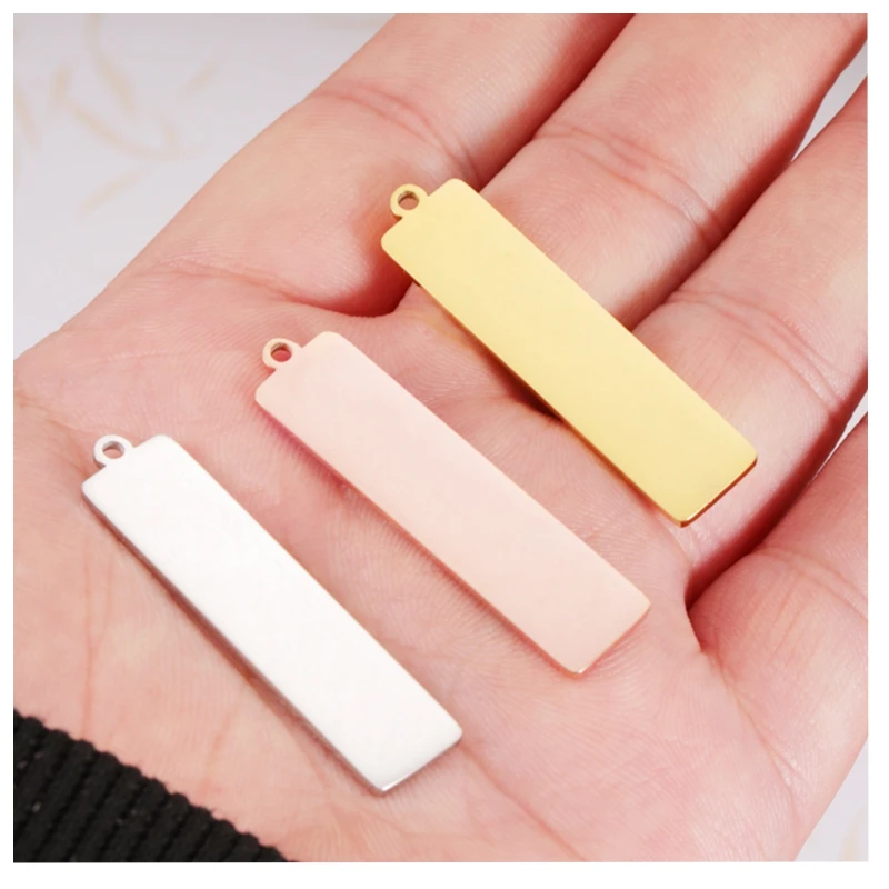 Promote 10pcs Mirror Polish Stainless Steel Cutting Strip Namebar Pendant Charms For DIY Custom Making Necklaces Keychains
Promote 10pcs Mirror Polish Stainless Steel Cutting Strip Namebar Pendant Charms For DIY Custom Making Necklaces Keychains