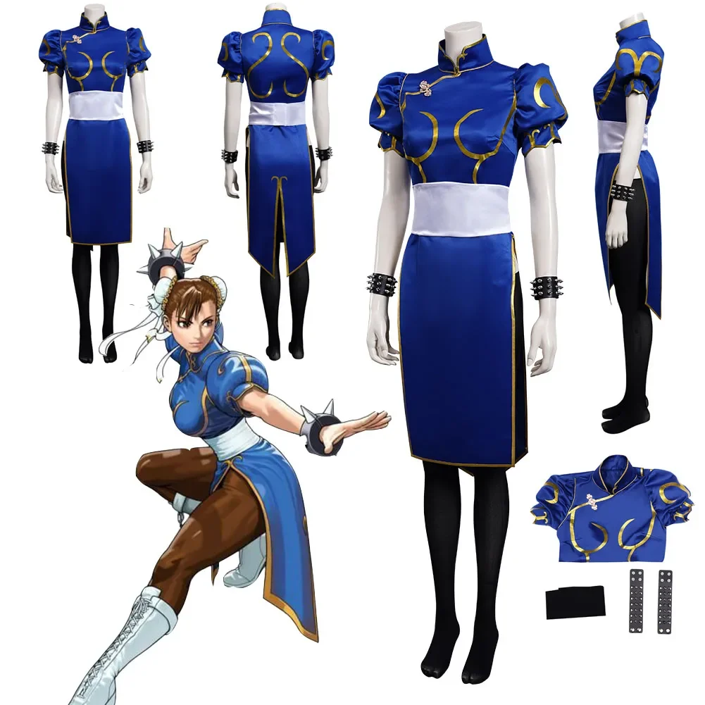Костюмы для косплея Для Взрослых Game Chun Li мужские и женские купальники фото на