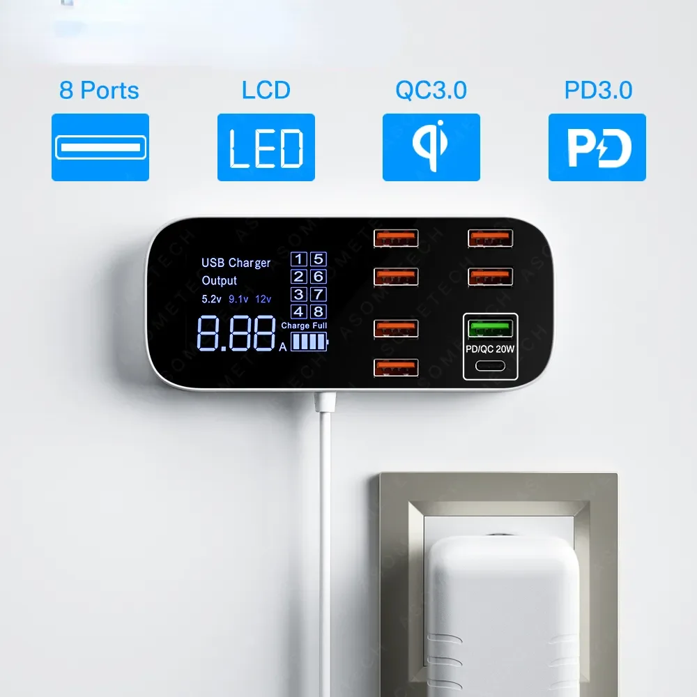Display Quick Charge USB Charger HUB Tablet Mobile Phone Charger Adapter Fast Charger
Display Quick Charge USB Charger HUB Tablet Mobile Phone Charger Adapter Fast Charger