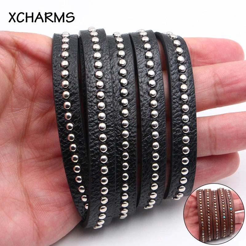 10mm Flat PU Leather Cord Vintage Rivets Rope Diy Jewelry Findings Accessories Fashion Jewelry Making Materials for Bracelet
10mm Flat PU Leather Cord Vintage Rivets Rope Diy Jewelry Findings Accessories Fashion Jewelry Making Materials for Bracelet