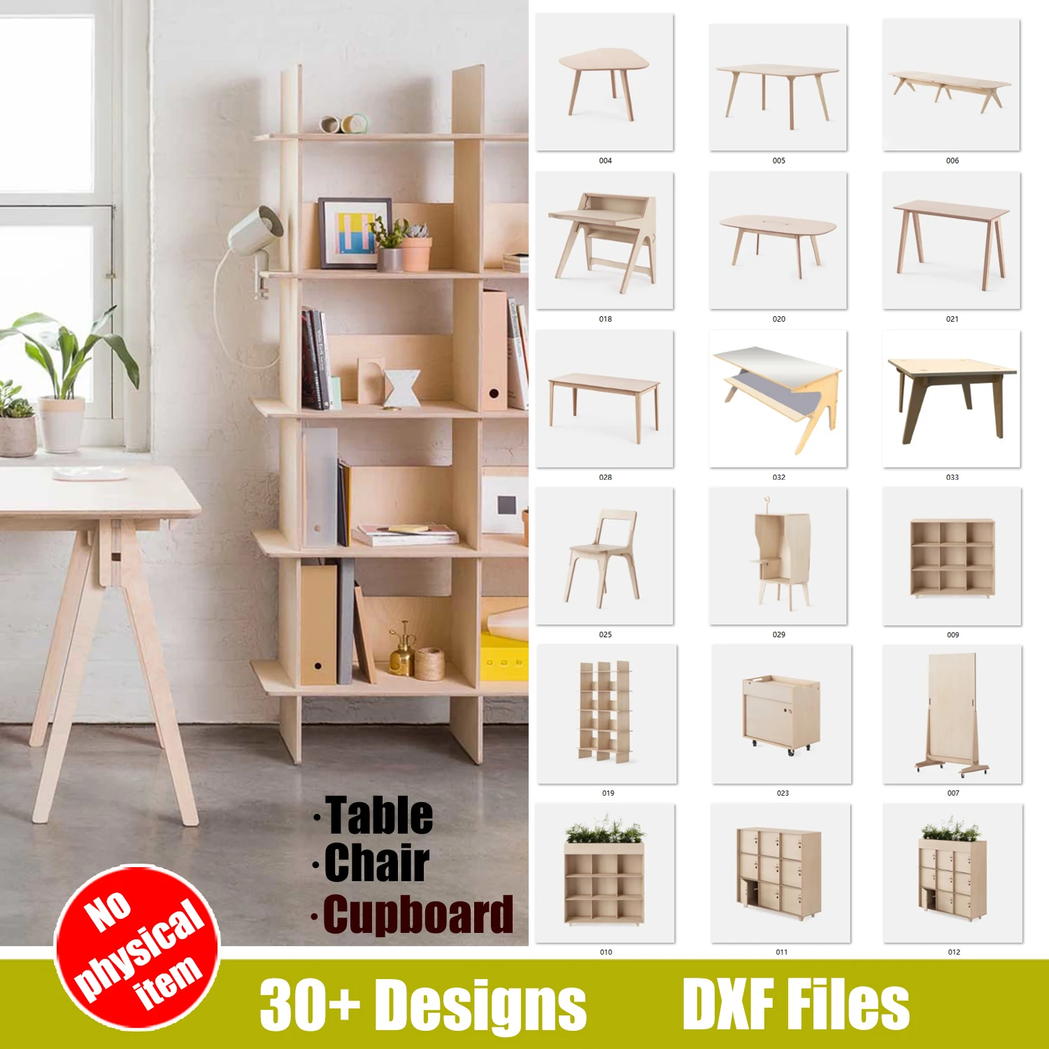30+ Designs 3D Puzzle Model Bundle Plywood Nordic Minimalist Furniture Table and Chair Template Laser Cut Files DXF
30+ Designs 3D Puzzle Model Bundle Plywood Nordic Minimalist Furniture Table and Chair Template Laser Cut Files DXF