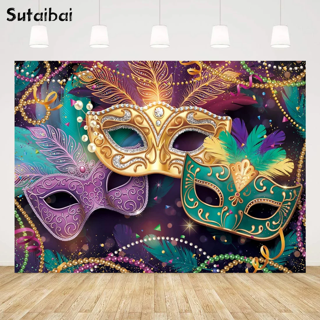 Mardi Gras Party Backdrop Purple Green Gold Mask Dress-up Party Banner Decorations Masquerade Party Photography Background
Mardi Gras Party Backdrop Purple Green Gold Mask Dress-up Party Banner Decorations Masquerade Party Photography Background