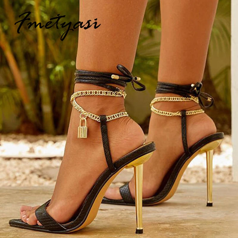 High Heeled Sandals Women Fashion Gold Lace Up Pointed Metal Stiletto Sandals Roman Ankle Strap Gladiator Sandals For Women
High Heeled Sandals Women Fashion Gold Lace Up Pointed Metal Stiletto Sandals Roman Ankle Strap Gladiator Sandals For Women