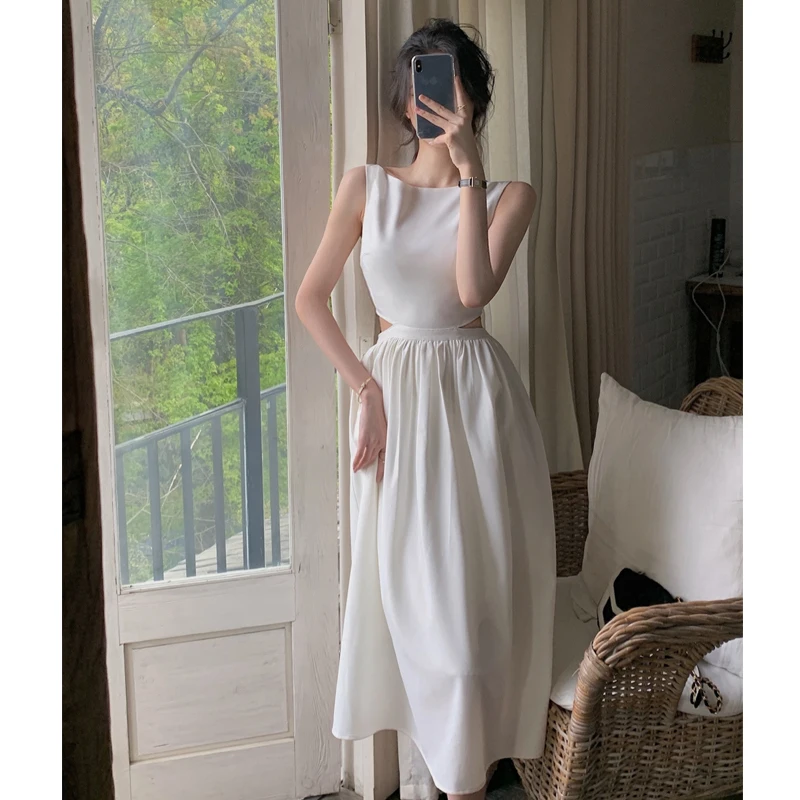2022 Summer Casual Beach Style Sexy Slim Dress Office Lady Hollow Out Waist White Midi Dress Women Korean Clothing Bodycon Dress
2022 Summer Casual Beach Style Sexy Slim Dress Office Lady Hollow Out Waist White Midi Dress Women Korean Clothing Bodycon Dress