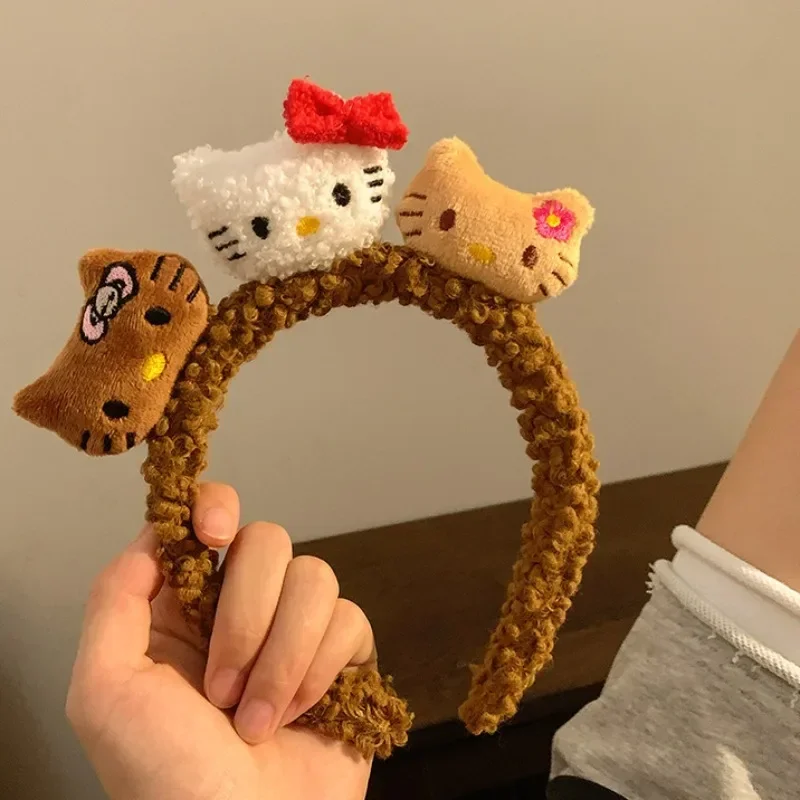 Sanrio черный Hello Kitty гавайская плюшевая повязка на голову с героями мультфильмов