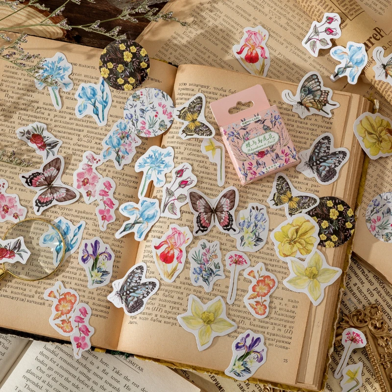 50box Butterfly Iris Sticker Botanical Floral Decor Scrapbook Stationery Planner Paper Collage Label Album Kawaii Gifts for Kids
50box Butterfly Iris Sticker Botanical Floral Decor Scrapbook Stationery Planner Paper Collage Label Album Kawaii Gifts for Kids