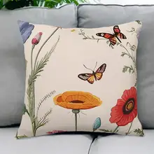 45*45cm Pastoral Butterfly Collection Pillow Covers Square Decorative Cushion Cover For Sofa Seat Pillow Cover Pillowcovers