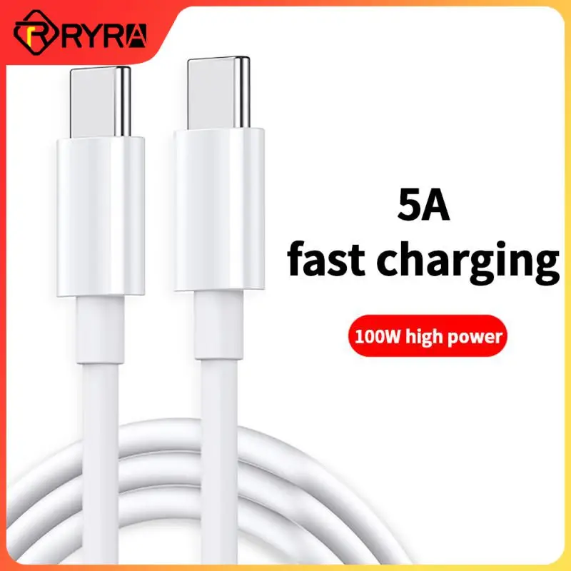 Кабель зарядный RYRA 100 Вт с USB C на USB Type C, 100 Вт, 5 А 
Кабель зарядный RYRA 100 Вт с USB C на USB Type C, 100 Вт, 5 А