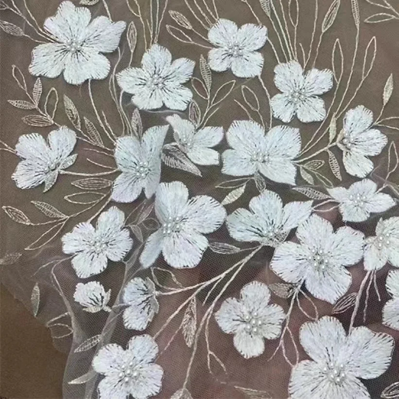 Free Shipping 1Yard Pearl Beads White Bridal Embroidery Lace Fabric For Wedding Dresses Soft Tulle DIY Sewing Accessories
Free Shipping 1Yard Pearl Beads White Bridal Embroidery Lace Fabric For Wedding Dresses Soft Tulle DIY Sewing Accessories