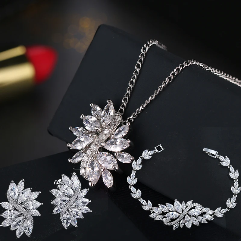SUGO 2022 Summer New Fashion Classic Shiny White Zirconia Jewelry Sets for Elegant Women Dinner Jewelry Accessories
SUGO 2022 Summer New Fashion Classic Shiny White Zirconia Jewelry Sets for Elegant Women Dinner Jewelry Accessories