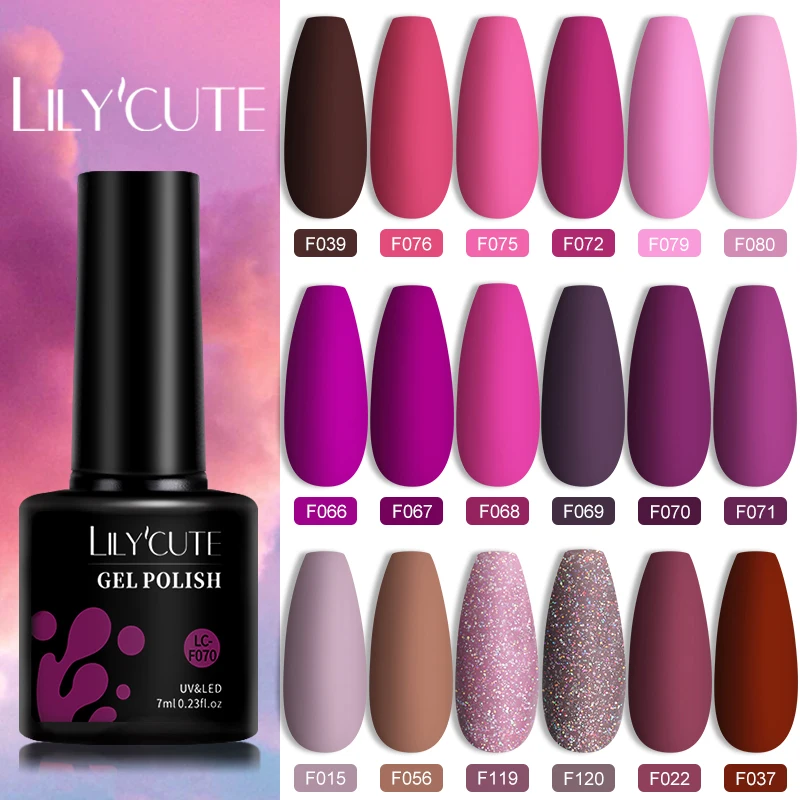 Гель-лак для ногтей LILYCUTE 7 мл темно-фиолетовый Полупостоянный лак дизайна